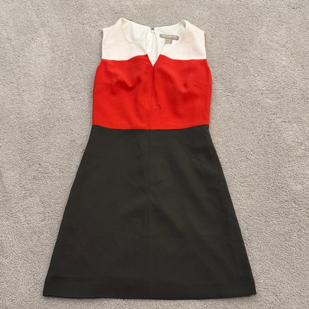 Banana Republic Red, White, and Gray Mini Dress